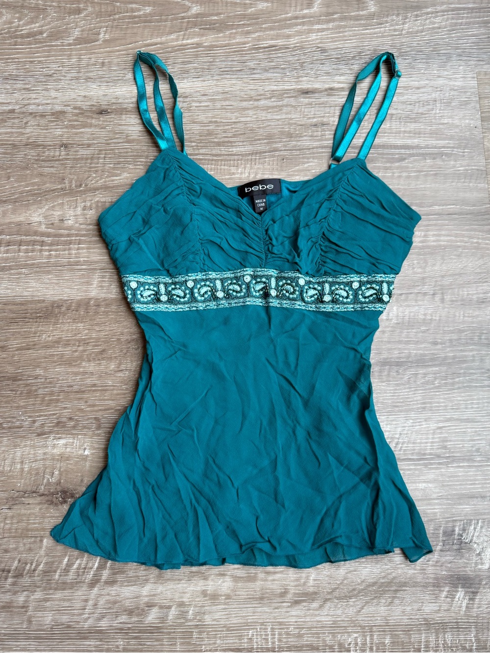 Bebe silk beaded top